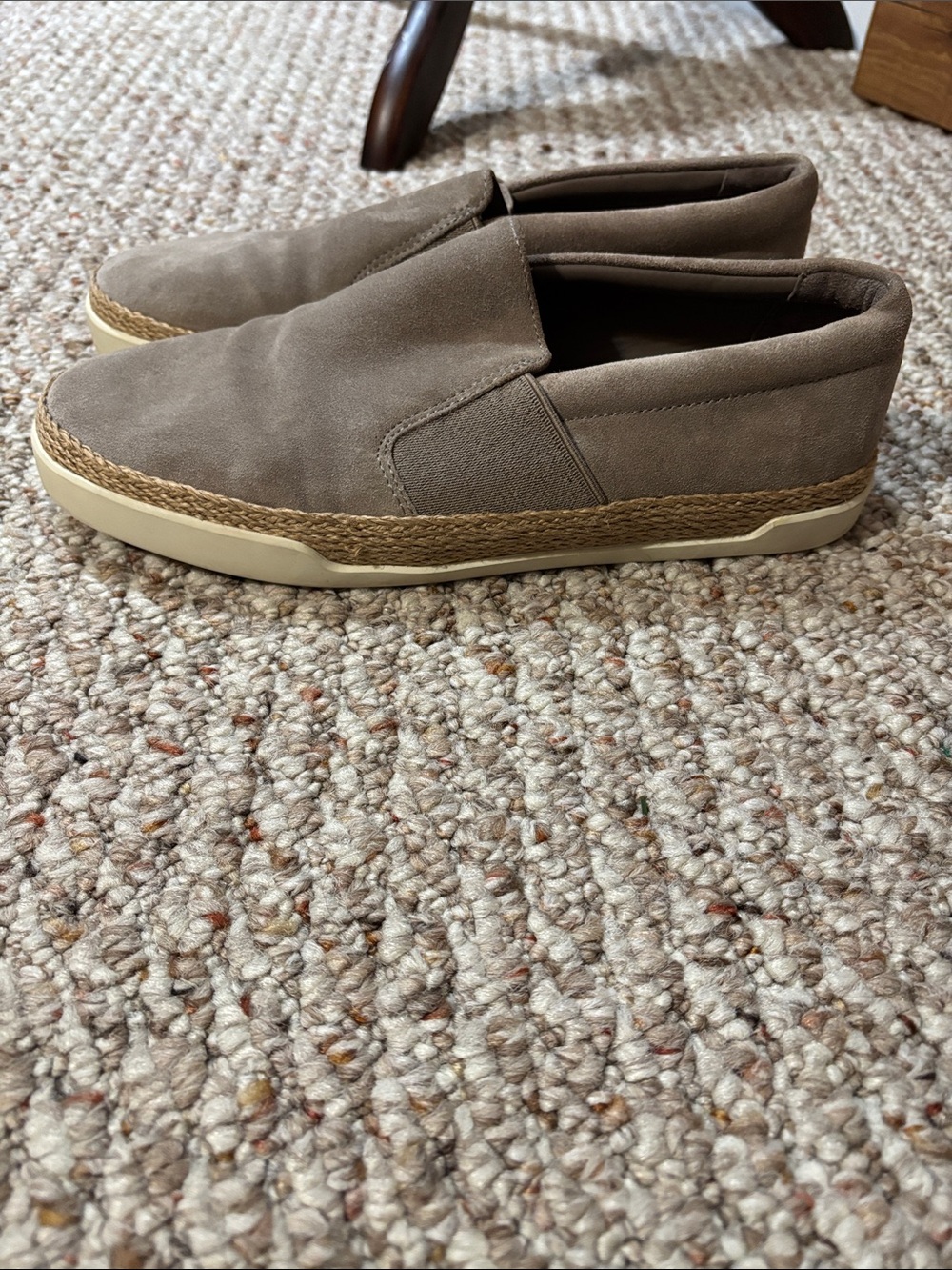 Vince sz 8M Johan Suede Slip-On Sneakers with braided jute espadrille trim